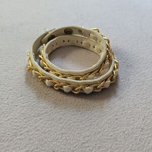 Macy's Women's Bracelet White Chain Gold Wrap Around Adjustable Clasp